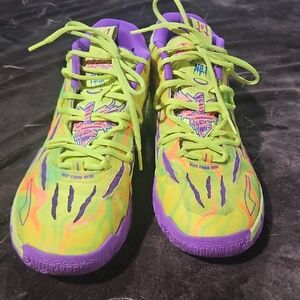Puma Neon Yellow and Purple Sneakers
